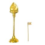 Leo Traders Brass Om Vel (15cm) for Poojarom | Seval Kodi (8cm) for Wallet/Pocket (Combo Offer) (Seval Kodi)