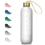 Opard 27oz/32oz Motivational Water Bottle with Time Marker to Drink, Reusable Plastic Bottle with BPA Free Tritan for Gym and Sports