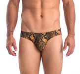 Gary Majdell Sport Mens Snake Print Contour Pouch Bikini Swimsuit Large