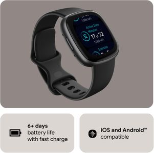 Fitbit Versa 4 Smartwatch – Black Fitness Tracker Watch