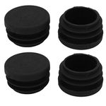 sourcingmap 28mm Black Plastic Blanking End Caps Tube Insert Cover Bung 4 Pcs