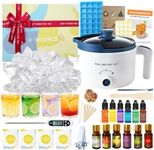 Gel Wax Candle Making Kit for Adult, DIY Clear Jelly Wax Melts Kit with Electric Candle Maker, Jars, Wick, Dyes and Scents