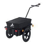 Aosom Multi-Functional Bicycle Cargo Trailer Steel Large Bike Luggage Cart Carrier Black