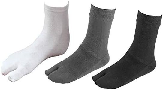 Trader Plus 3 Pairs V-Shape Splited Toe Tabi Socks，Flip Flop Tabi Socks, 1 Pack Includes All 3 Colors, UK 2.5-9.5 / US 5-12 / Europe 35-44