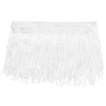 uxcell 10 Yards 4 Inch Chainette Fringe Trim Tassel Sewing Lace Trim Polyester Fringe Trim Ribbon for DIY Sewing Crafts Clothing Lamp Shade Decoration, White