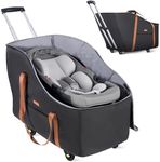 Tonyeee Car Seat Travel Bag with Wheels Fits Chicco KeyFit 35, Doona Car Seat Stroller Base, Nuna Pipa, Padded Car Seat Bags for Airplane, Gate Check Bag, Removable Cover for Air Travel,Black-L