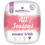 Slumberdown All Seasons 15 Tog Double Duvet - 4.5 Tog Cool Summer Plus 10.5 Tog All Year Round 3 in 1 Combination Quilt - Soft Touch Cover, Hypoallergenic, Machine Washable, Size (200cm x 200cm)