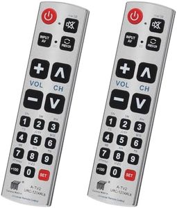 2 Pack Seniors Elderly Big Button Universal Remote Control for Extra Large Jumbo Giant Remote, Simple Easy Basic Control and LG Samsung Sony JVC Toshiba Sharp Panasonic Technika Hitachi Polaroid TVs