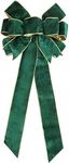 Duories 60 cm Large Bow, Christmas Bow, Velvet Bow, Decorative Bow, Giant Bow, Egg Day Bows for Christmas Decoration, Birthday, Valentine's Day, Wedding Party, Green