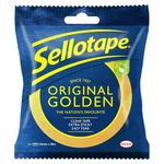 Sellotape Original Golden, Multi-Purpose Clear Tape for Household Objects, Clear Packing Tape for Sticking Envelopes or Cards, Easy to Use & Extra Sticky Packaging Tape, 24mm x 50m