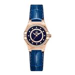 SK Fashion Women Watches with Crystal Diamond Ladies Dress Watch with Genuine Leather and Stainless Steel Band (Blue Leather)