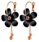 YouBella Jewellery Valentine Gifts Gold Plated Floral Earrings for Girls and Women (Black)