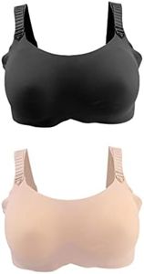 Baosity 2pcs Special Pocket Bra Silicone Boobs Breast Crossdress Black Nude 85C