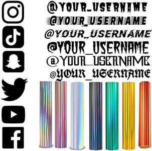 VulgrCo Holographic Custom Social Media Decal Stickers Customized Name Username Logo Brand Vinyl Listing B