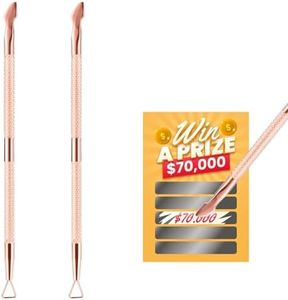 Rose Gold Double-End Metal Lottery Scratcher, Lotto Scratcher Label Scraper for Lottery Ticket, Scratch Off The Hard to Remove Pin Numbers on Present Cards and As a Secret Present, 2 PCS