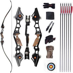 ILF Recurve Bow 58'' Recurve Bows for Adults 35-55lb Optional Pounds CNC Machining, 3K Fiberglass Maple Recurve Bow Limbs