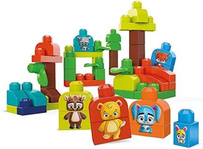 Mega Bloks First Builders Amici del Bosco Bio, Contiene 70 Blocchi da Costruzione, Eco-Sostenibili, Giocattolo per Bambini 1+ Anni, GMB63