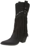 Roper Women's Fringe and Stud Western Boot,Black,7.5 M US