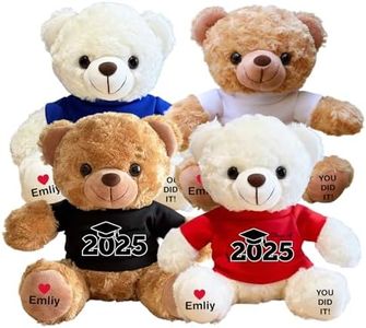 Custom Graduation Plush Teddy Bear with Name Date, Personalized 2025 Graduation Stuffed Animal for Kids Students, Cute Pre K Kindergarten High School College Graduation Gifts 1