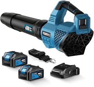 Leaf Blower Cordless, 650CFM Electric Leaf Blowers with 2 x 5.2Ah Batteries and Charger, 3 Speed Modes, 1 x Adjustable Shoulder Strap, Powerful Blowers for Lawn Care, Patio, Dust, Blowing Leaves