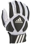 adidas Scorch Destroy 2 Lineman Adult Gloves, Full Finger, White/Black, XX-Large