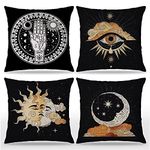 Udinaz Tarot The Sun Moon and Star Palmistry Hand Mystical 18 x 18 Inches Throw Pillow Covers Set of 4,Bedroom Living Room Girls Room Home College Dorm Decor,Astrology Tarot Lovers Gifts Gifts