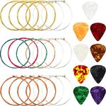 3 Sets Acoustic Guitar Strings Replacement Steel Guitar Strings (Gold, Brass, Multicolor) with 9 Pieces Celluloid Guitar Picks 3 Sizes for Electric Acoustic Guitar Beginners Performers