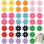 40 Pieces Mixed Color Daisy Flower Applique Patches Iron On Sewing On Flower Patches for Embroidery Repair DIY Crafts T-Shirt Pants Bags Hat Jeans