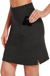 COOrun Women's Athletic Skorts Active Skirts High Waisted Workout Active Skort Skirt with Pockets Black Large