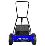 Dvi Manual Push Lawn Mower with 28L Premium Grass Catcher | 14-Inch Reel Push Grass Cutter Machine with 5-Position Height Adjustment with 5 Steel Resharpable Blades for Home, Garden and Yard.