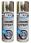 2 x Auto Extreme Professional Chrome Effect Spray Perfect Finish Petrol Resistance 400ml