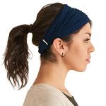 CHARM Navy Bandana Headbands for Men and Women – Head Bands Runners Fitness Sports L