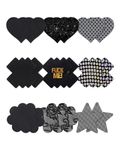 CICKEE Black Pasties Nipple Covers Nipple Pasties Pack Rave Boob Pasties Covers Nipple Covering Stickers for Women Sticky Boob - 9 Pairs