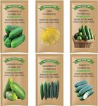 6 Cucumber Variety Pack - Grow Indoors or Outdoors | 50+ Seeds Each | Spacemaster, Straight 8, Homemade Pickles, Lemon, Poinsett 76, Marketmore 76 | for Canada