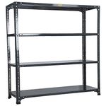 Mil-Nil Prime CRC Sheet 4 Shelf Multipurpose Slotted Angle Rack, 48 x 47 x 15 Inch, 22 Gauge (Grey) 16 Gauge Angles