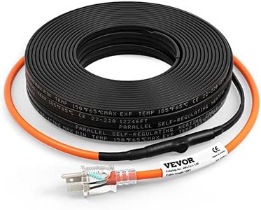 VEVOR Self-Regulating Pipe Heating Cable, 120-feet 5W/ft Heat Tape for Pipes Freeze Protection, Protects PVC Hose, Metal and Plastic Pipe from Freezing, 120V