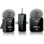 GRENARO 3-in-1 mic for YouTube Wireless for iPhone/Android/Camera - Microphone for Recording with LED Display, 164ft Range, Mute/Reverb/Noise Reduction for YouTube, Live Streaming, Vlogging