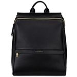 Mia + Sophia Leather Diaper Bag Backpack with Changing Pad, Stroller Straps, Bottle Holder, Black Sophia, M, Mia Collection