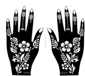 Ivana's Heena Mehandi Tatto Stencil Set for | Hand | Body | Fingure | Face | Heena Art Temporary Tatto for Kids, Girls & Women, Design - Tatto-21, Black, M (C-Tatto-21)