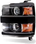 CONLLCON Headlights Halogen Assembly fits 2015-2019 Chevy Silverado 2500HD
