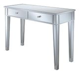 Convenience Concepts Gold Coast Mirrored Desk Vanity, Silver/Mirror