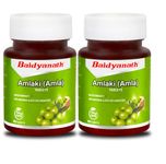 Baidyanath Amlaki (Amla) 60 Tablets (Pack of 2) - Natural Health Booster for Enhanced Hair, Skin, Digestive Health, Metabolism Support and Sugar Level Management