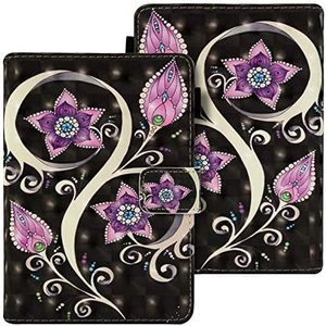 UUcovers 6" Slim Shell Case for All-New Kindle Paperwhite (10th Generation, 2018 Release) - PU Leather Card &Cash Slots Cover with Auto Sleep/Wake for Amazon Kindle Paperwhite E-Reader, Peacock Flower