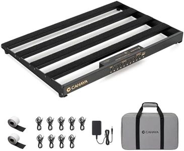 CAHAYA Guitar Pedal Board Portable - Pedal Board Built-in Power Supply Lightweight Aluminum Alloy Guitar Effect Pedalboard with DC Cables USB Output Carry Bag and Power Adapter 19" x 12" 4.6lbs