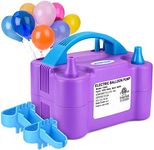 AGPTEK Electric Air Balloon Pump, 110V 600W Purple Portable Dual Nozzle Inflator/Blower for Party Decoration,with 2 Balloon Tying Tool