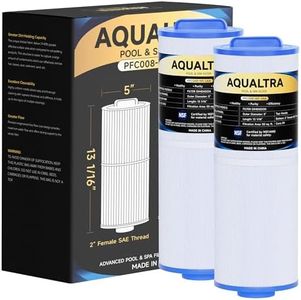 AQUALTRA Spa Filter Replaces Pleatco PWW50L, Unicel 4CH-949, Filbur FC-0172, SD-01143, Waterway 817-4050, Dynasty Rising Dragon 50, SC757, FD2007, 5 x 13 1/16 Screw in Hot Tub Filter 2 Pack (White)