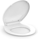 Toilet Seat, Round Toilet Seat with Quick-Release And Quick-Attach, Plastic Toilet Seat with Soft Close, Never Loosen, Easy Install and clean - White