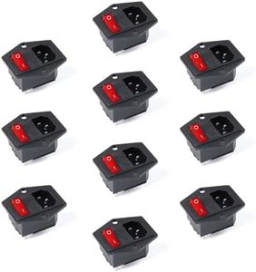EC Buying 10Pcs AC-14-F18 All Copper AC-01A Power Socket with KCD3 Ship Type Switch 10A Fuse ON/Off Switch Power Supply 3 in 1 Integrated Power Socket