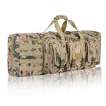 AUMTISC Tactical Double Gun Case, Long Rifle Soft Shotgun Bag, Lockable Pistol Shooting Range Backpack for Transportation