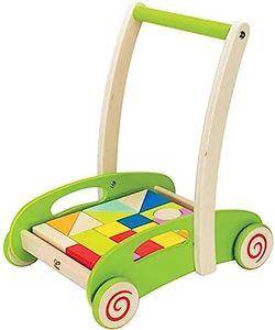 Hape Block and Roll Cart Toddler Wooden Push and Pull Toy